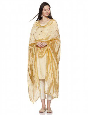 Rangriti Women's Silk a line Salwar Suit Set (RSKCFS8619_Gold_Free)