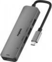RAPOO XD100C-PD Charging,5Gbps Data transfer,4K HDMI,3USB A Port- 5 in 1- C Type XD100C USB Hub  (Grey)...
