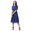 rare Women's Polyester Fit and Flare Midi Casual Dress...