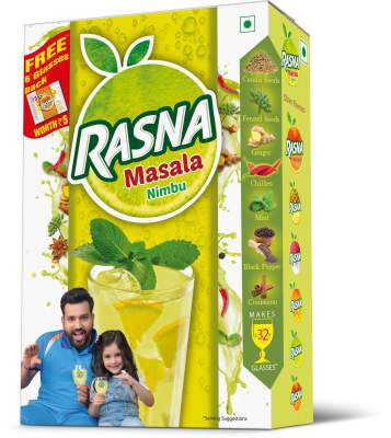Rasna Fruit Fun 32 Glass monocarton, Nimbu Masala Pack of 5