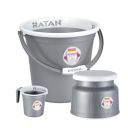 RATAN PLASTICWARE Plastic Bathroom Set of 3 Pieces Combo Pack...