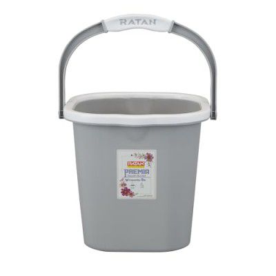 RATAN PLASTICWARE Premia Bucket (5L X 1) - Diaso Grey|Light Weight and Easy to Carry|Perfect for Use in Bathrooms, Kitchen & Wet Utility Areas