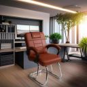 RATISON Special Chair with arm Rest with Strong Metal Frame of Steel and Cushioned seat Back, Pack of 1 (Brown)...