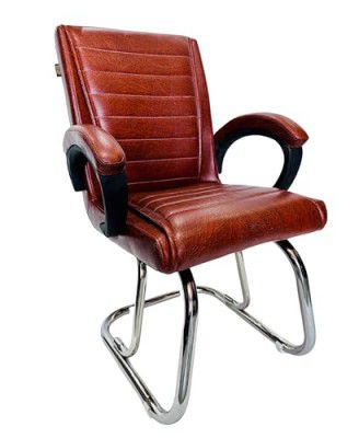 RATISON Special Director Principal Manager Office Visitor with arm Rest with Double Pipe Frame and Cushioned seat Back (Tan, 1)
