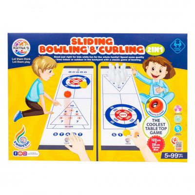 Ratnas Sliding Bowling & Curling Bowling 2in1 Fun Game for Kids 5+ Yrs