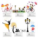 Rawpockets 30 cm Colorful Switch Board Sticker - Birds Cage - Dancing Lady - Love Couple - Lamp - Bicycle - Girl - Kids Switch Board Self Adhesive Wall Sticker (Pack of 6)...
