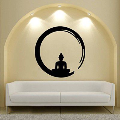 Rawpockets Decals ' Lord Buddha Enlightment ' Large Size Wall Sticker (Wall Coverage Area - Height 95 cms X Width 95 cms)(Pack of 1)