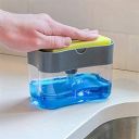 Raxon Innovation Premium Soap Dispenser 2 in 1 Sink Dishwasher Liquid Holder, Dish wash Through Pump with Sponge Holder Caddy (Grey) (Pack of 1)...
