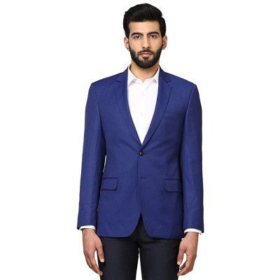 Raymond Full Sleeve Polyester Blend Contemporary Fit Blazer for Men