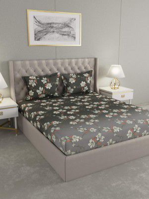 Raymond Home 100% Cotton 104 TC Multicolor Double bedsheet with 2 Pillow Covers