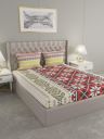 Raymond Home 100% Cotton 144 TC Multicolor Double bedsheet with 2 Pillow Covers, King (Camphor)...