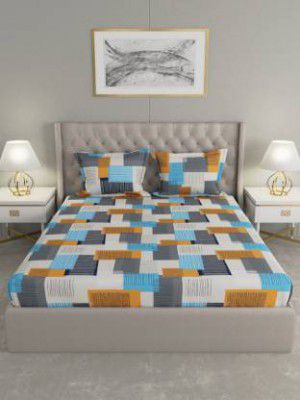 Raymond Home 104 TC Cotton Double Geometric Bedsheet 