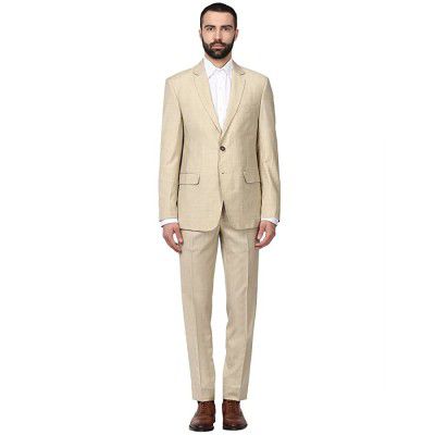Raymond Medium Brown Contemporary Fit Polyester Blend Suit