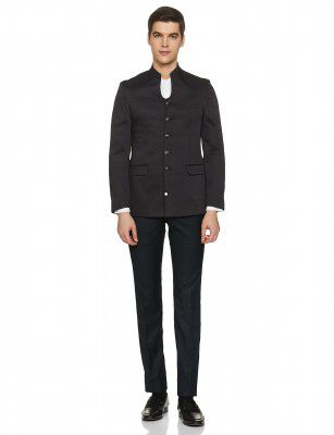 Raymond Mens Polyester Blend 5BTN STYLIZD CLLR Cut Bandhgala-Slim FT Suit-Dress Set