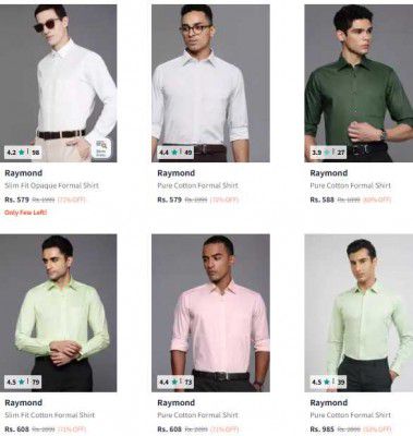 Myntra : Raymond men's Shirt Starts At Rs 509