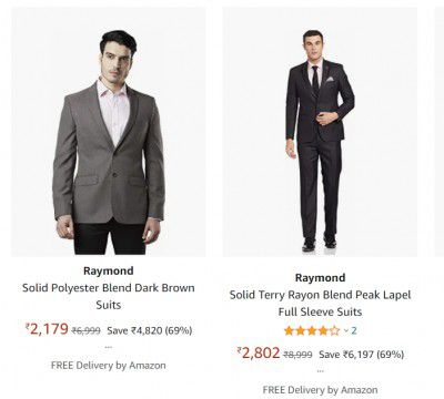 Raymond Mens Suits Up To 78% Off