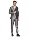Raymond Solid Medium Grey Polyester Blend Slim Fit Peak Lapel Full Sleeve Suits...