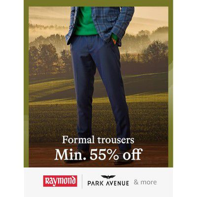 Raymond & Park Avenue Formal Trousers @ minimum 55% off 