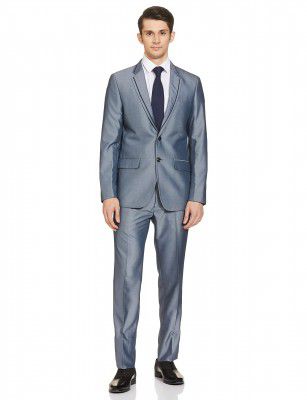 Raymond Rayon Blend Men's Full Sleeve Contemporary FIT Dark Blue Formal Suit
