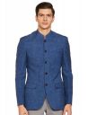 Raymond Solid Wool Blend Medium Blue Bandhgala Full Sleeve Suits...