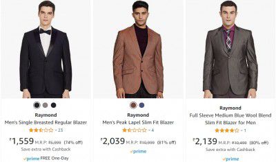 Raymond Suits & Blazers at Minimum 70% off