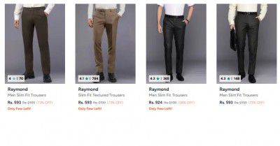 Raymond Tousers Pants for Men Upto 73% OFF