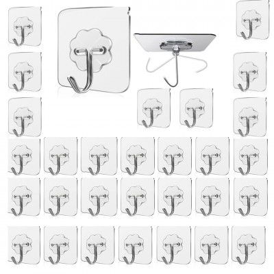 RAYMOX Adhesive Kitchen Heavy Duty Wall Hooks, Nail Hook for Hanging Coat