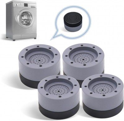 RAYMOX Anti Vibration Pads for Washing Machine Washing Machine Feet Pads Shock Absorber Noise Cancelling Washer Support, Washing Machine Anti Vibration Pad Heightening Pads with Suction (4, Smart)