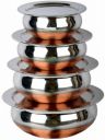 RBGIIT Pack of 8 Stainless Steel Copper Bottom Cooking Dinner Set  (Steel, Microwave Safe)...