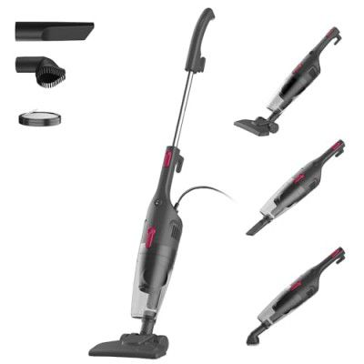 Rbioko Vacuum Cleaner for Home, 3 in 1 Corded Stick Vacuum for Hardwood Floors Carpet & Pet Hair, Small Lightweight Vacuum with Dust Brush & Crevice Tool, 16.4 ft Power Cord, Self-Standing