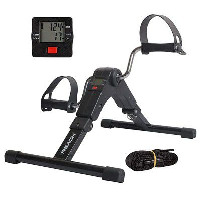 Reach Digital Pedal Exercise Machine Mini Fitness Cycle with Adjustable Resistance and LCD Display