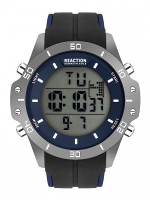 REACTION KENNETH COLE Men Blue Dial & Black Straps Digital Watch KRWGP2194202