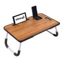 Real Bamboo Wood Smart Multipurpose Foldable Laptop Table with Cup Holder...