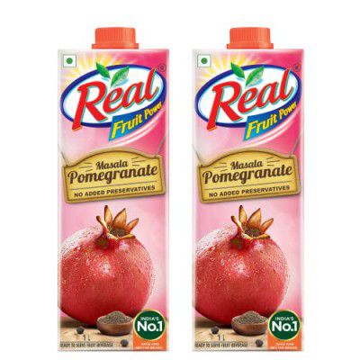 Real Fruit Juice, Masala Pomegranate, 1L (Pack of 2)