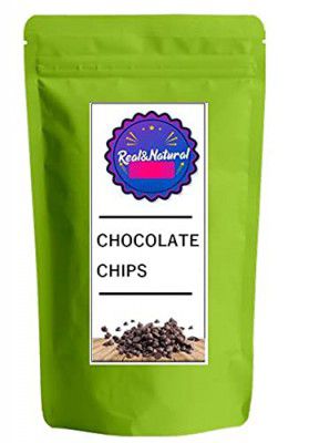 Real&Natural Chocolate Chips| For Baking | Cake| Cookies | Desserts | Dark | Cake Muffins| Unsweetened Cocoa Powder| Cake| Ice Cream | Choco Chip | Sugar Free | Dark | 200gms