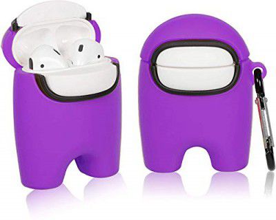 REALCASE Designed for AirPods 1/2 Case Funny Cool Cute Character Hard Shell Soft Protective Case Cover Shockproof Protective Skin with Keychain Best Gift for Girls Women (Airpod 1/2, Purple)