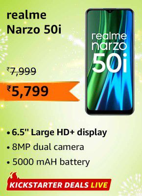 realme narzo 50i (2GB RAM | 32GB Storage) @ ₹5,799