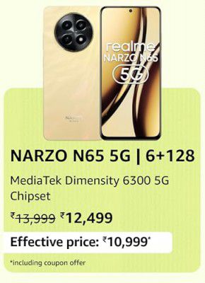 realme NARZO N65 5G @ ₹10,999 during Prime Day Sale