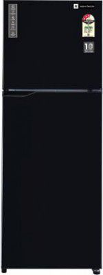 realme TechLife 308 L Frost Free Double Door 3 Star Refrigerator (Black Uniglass, 310JF3RMBG)