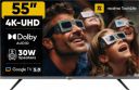 realme TechLife (55") Ultra HD (4K) LED Smart Google TV (55UHDGDRDDVB)...