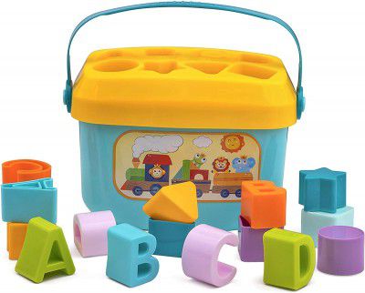 REAVIAN Baby Plastic First Block Shape Sorter, ABCD Shape Early Learning & Educational Toddler Toys for 1 Year Old