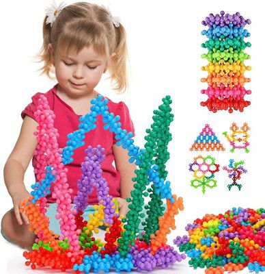 REAVIAN Kids 100 Pcs Interlocking Educational Blocks Solid Plastic Creativity Toy 