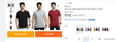 Rebozo Pack of 3 Men Solid Round Neck Black T-Shirt