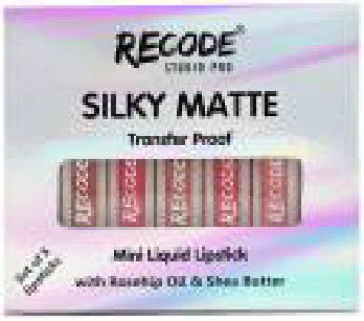 recode Set of 5 Silky Matte Mini Liquid Lipsticks - 6.25 ml (1.25ml x 5)  (multicolor, 6.25 ml)