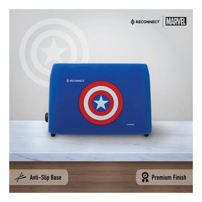 Reconnect Captain America 2-Slice Pop-up Toaster with Theme Impression, 2 Years Warranty