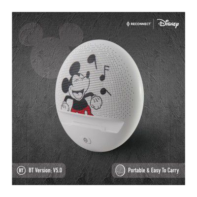 Reconnect Disney Mickey Mouse 3 watts Wireless Bluetooth Speaker with mobile stand & In built aux cable, 6.5hrs playtime, Rich sound quality, Personal speaker - DISS501 MY