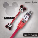 Reconnect Disney Mickey Mouse Dual Cable, Micro USB & Type C, Charge & Sync, Premium Flat cable design, 1m long -DCB301 MY...