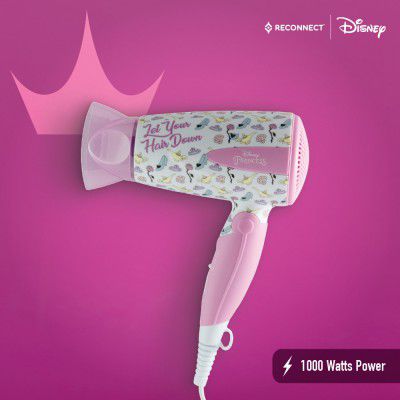 Reconnect Disney Princess 1000W Hair Dryer with Blow Dry Concentrator