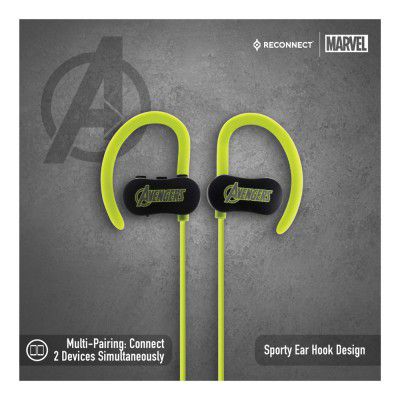 Reconnect Marvel Avengers Wireless Bluetooth Earphone, Water resistant, Ipx4, Siri/Alexa/GoogleOk compatible, Multipairing tech, Trendy Design - DBTE501 AV