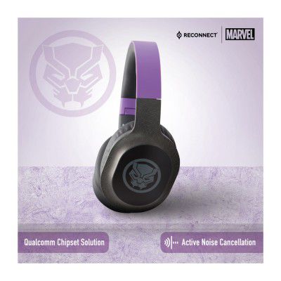 Reconnect Marvel Black Panther Active Noise Cancelation Over Ear Foldable Wireless Headphone - DBTH502 BP